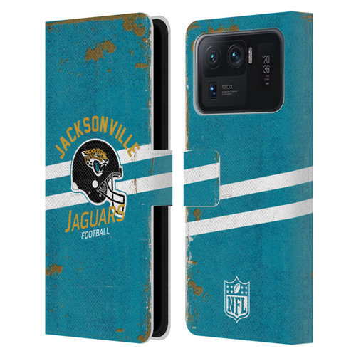 NFL Jacksonville Jaguars Logo Art Helmet Distressed Leather Book Wallet Case Cover For Xiaomi Mi 11 Ultra