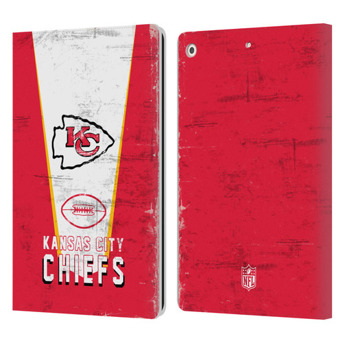 NFL Kansas City Chiefs Logo Art Banner Leather Book Wallet Case Cover For Apple iPad 10.2 2019/2020/2021