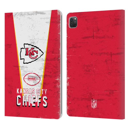 NFL Kansas City Chiefs Logo Art Banner Leather Book Wallet Case Cover For Apple iPad Pro 11 2020 / 2021 / 2022