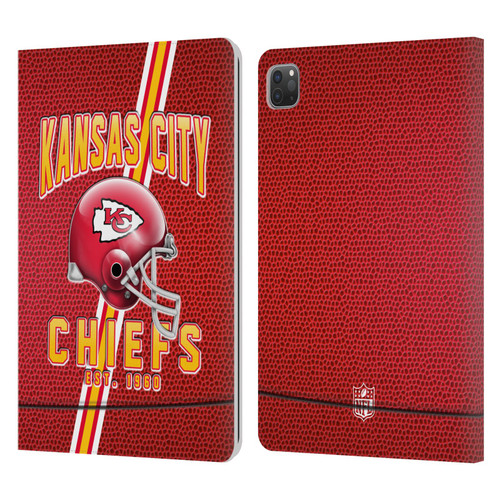 NFL Kansas City Chiefs Logo Art Football Stripes Leather Book Wallet Case Cover For Apple iPad Pro 11 2020 / 2021 / 2022