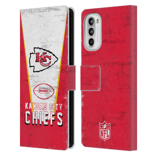 NFL Kansas City Chiefs Logo Art Banner Leather Book Wallet Case Cover For Motorola Moto G52