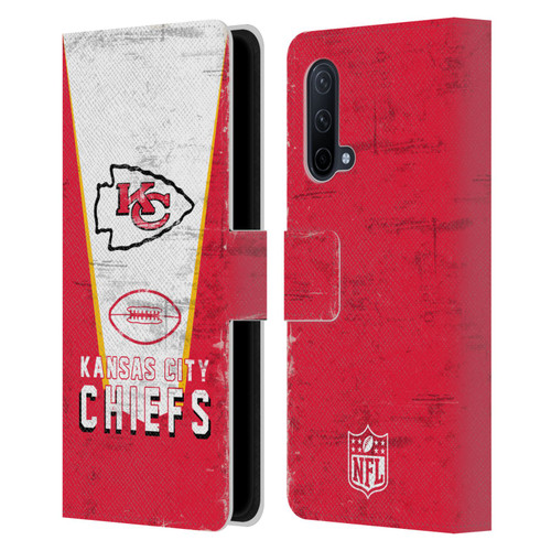 NFL Kansas City Chiefs Logo Art Banner Leather Book Wallet Case Cover For OnePlus Nord CE 5G