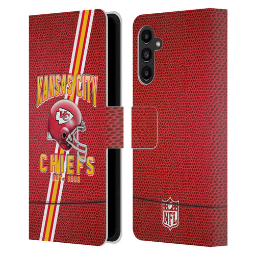 NFL Kansas City Chiefs Logo Art Football Stripes Leather Book Wallet Case Cover For Samsung Galaxy A13 5G (2021)
