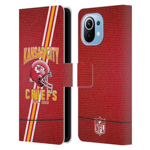 NFL Kansas City Chiefs Logo Art Football Stripes Leather Book Wallet Case Cover For Xiaomi Mi 11