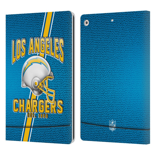 NFL Los Angeles Chargers Logo Art Football Stripes Leather Book Wallet Case Cover For Apple iPad 10.2 2019/2020/2021