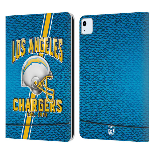 NFL Los Angeles Chargers Logo Art Football Stripes Leather Book Wallet Case Cover For Apple iPad Air 2020 / 2022