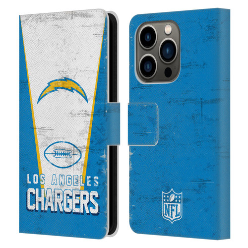 NFL Los Angeles Chargers Logo Art Banner Leather Book Wallet Case Cover For Apple iPhone 14 Pro