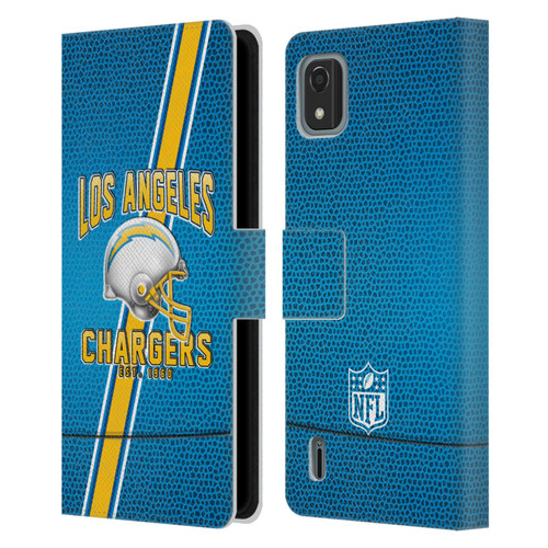 NFL Los Angeles Chargers Logo Art Football Stripes Leather Book Wallet Case Cover For Nokia C2 2nd Edition