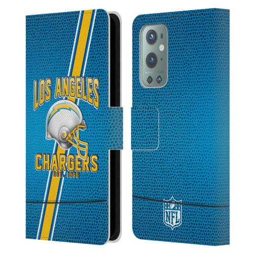 NFL Los Angeles Chargers Logo Art Football Stripes Leather Book Wallet Case Cover For OnePlus 9