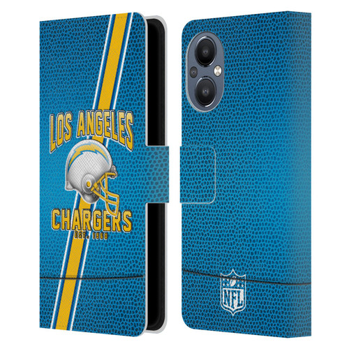 NFL Los Angeles Chargers Logo Art Football Stripes Leather Book Wallet Case Cover For OnePlus Nord N20 5G