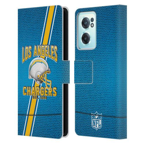 NFL Los Angeles Chargers Logo Art Football Stripes Leather Book Wallet Case Cover For OnePlus Nord CE 2 5G