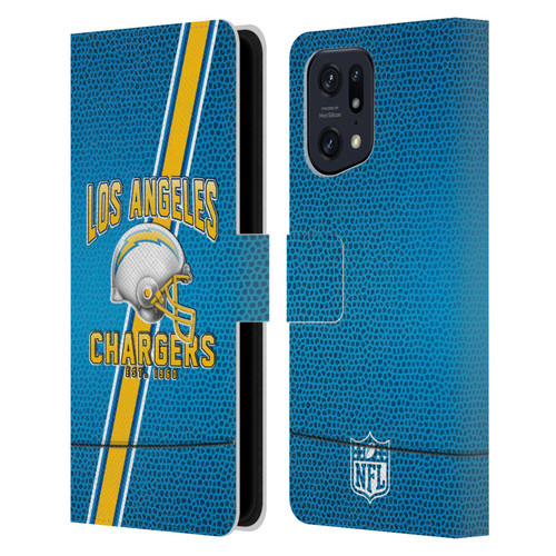 NFL Los Angeles Chargers Logo Art Football Stripes Leather Book Wallet Case Cover For OPPO Find X5