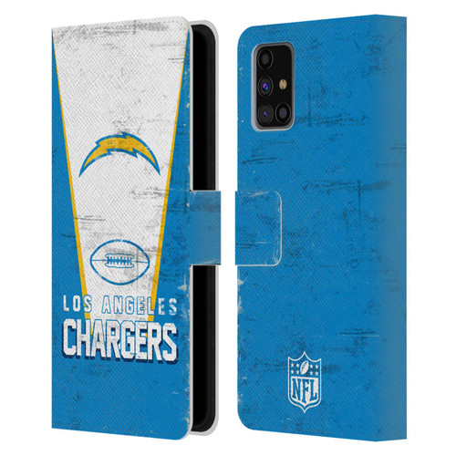 NFL Los Angeles Chargers Logo Art Banner Leather Book Wallet Case Cover For Samsung Galaxy M31s (2020)