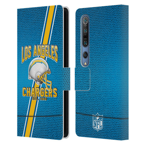 NFL Los Angeles Chargers Logo Art Football Stripes Leather Book Wallet Case Cover For Xiaomi Mi 10 5G / Mi 10 Pro 5G
