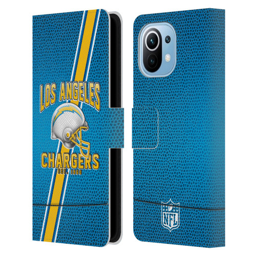 NFL Los Angeles Chargers Logo Art Football Stripes Leather Book Wallet Case Cover For Xiaomi Mi 11