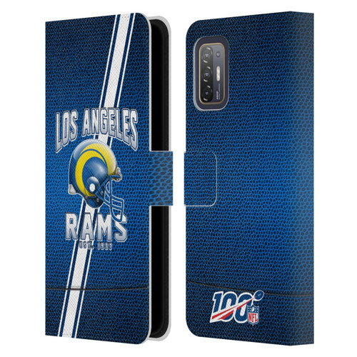 NFL Los Angeles Rams Logo Art Football Stripes 100th Leather Book Wallet Case Cover For HTC Desire 21 Pro 5G