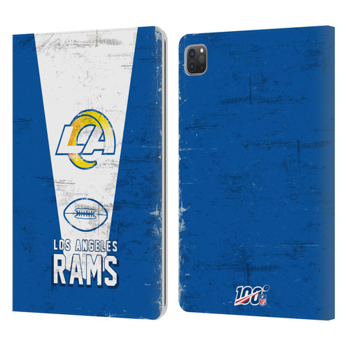 NFL Los Angeles Rams Logo Art Banner 100th Leather Book Wallet Case Cover For Apple iPad Pro 11 2020 / 2021 / 2022