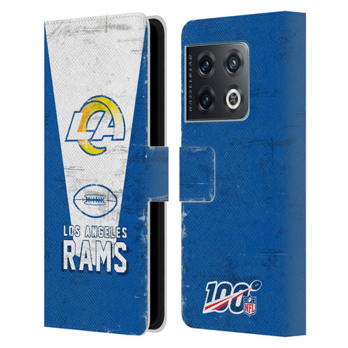 NFL Los Angeles Rams Logo Art Banner 100th Leather Book Wallet Case Cover For OnePlus 10 Pro