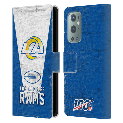 NFL Los Angeles Rams Logo Art Banner 100th Leather Book Wallet Case Cover For OnePlus 9