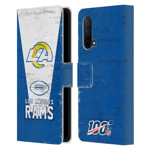 NFL Los Angeles Rams Logo Art Banner 100th Leather Book Wallet Case Cover For OnePlus Nord CE 5G