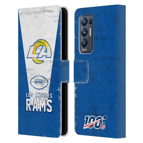 NFL Los Angeles Rams Logo Art Banner 100th Leather Book Wallet Case Cover For OPPO Find X3 Neo / Reno5 Pro+ 5G