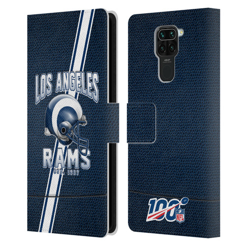 NFL Los Angeles Rams Logo Art Football Stripes 100th Leather Book Wallet Case Cover For Xiaomi Redmi Note 9 / Redmi 10X 4G