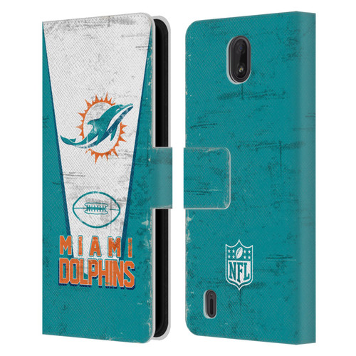 NFL Miami Dolphins Logo Art Banner Leather Book Wallet Case Cover For Nokia C01 Plus/C1 2nd Edition
