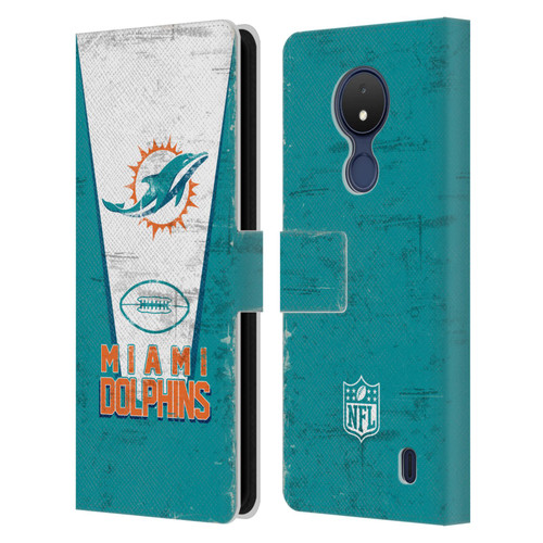 NFL Miami Dolphins Logo Art Banner Leather Book Wallet Case Cover For Nokia C21
