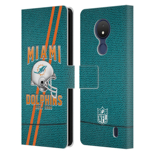 NFL Miami Dolphins Logo Art Football Stripes Leather Book Wallet Case Cover For Nokia C21