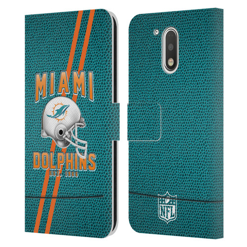 NFL Miami Dolphins Logo Art Football Stripes Leather Book Wallet Case Cover For Motorola Moto G41