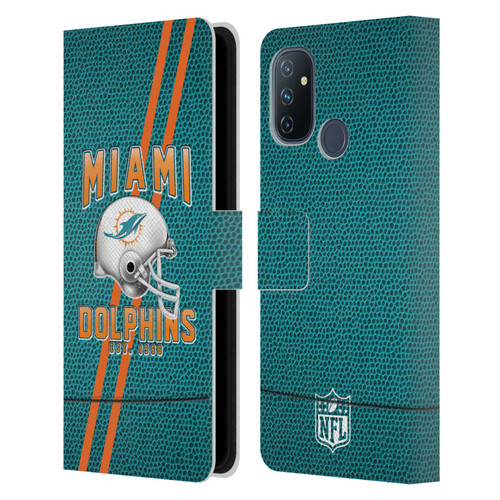 NFL Miami Dolphins Logo Art Football Stripes Leather Book Wallet Case Cover For OnePlus Nord N100