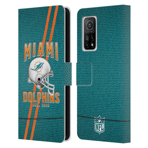NFL Miami Dolphins Logo Art Football Stripes Leather Book Wallet Case Cover For Xiaomi Mi 10T 5G