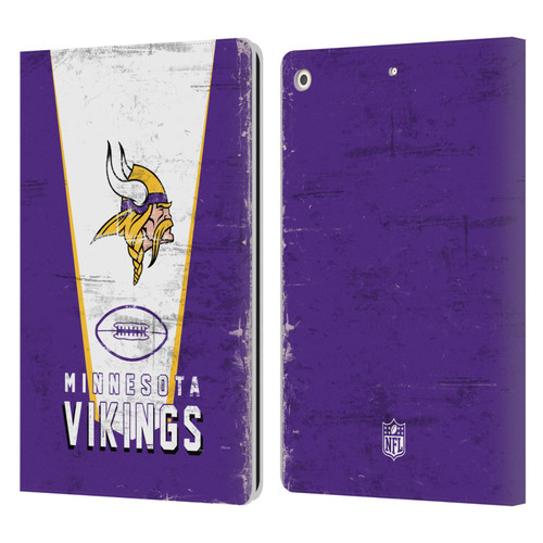 NFL Minnesota Vikings Logo Art Banner Leather Book Wallet Case Cover For Apple iPad 10.2 2019/2020/2021