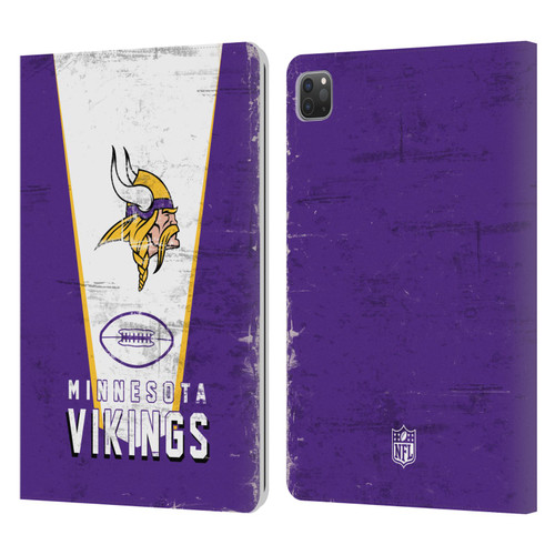 NFL Minnesota Vikings Logo Art Banner Leather Book Wallet Case Cover For Apple iPad Pro 11 2020 / 2021 / 2022