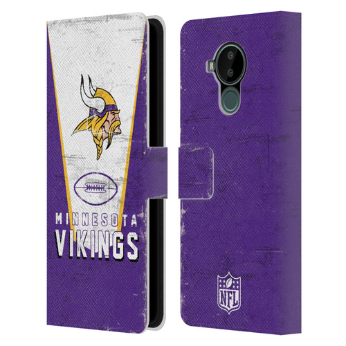 NFL Minnesota Vikings Logo Art Banner Leather Book Wallet Case Cover For Nokia C30