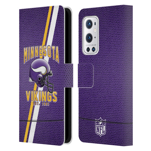 NFL Minnesota Vikings Logo Art Football Stripes Leather Book Wallet Case Cover For OnePlus 9 Pro