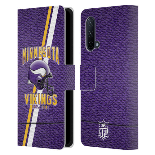 NFL Minnesota Vikings Logo Art Football Stripes Leather Book Wallet Case Cover For OnePlus Nord CE 5G