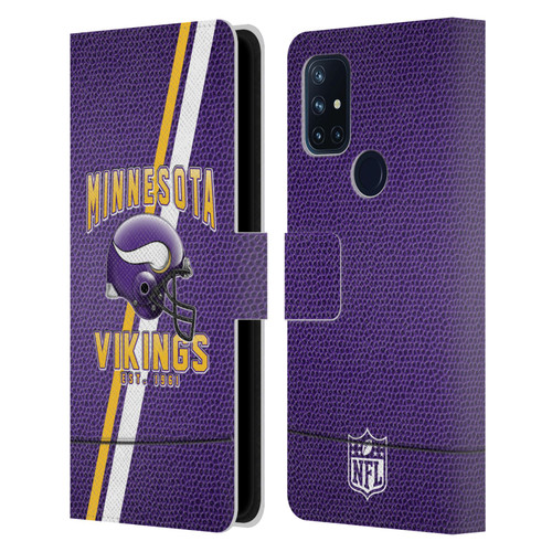 NFL Minnesota Vikings Logo Art Football Stripes Leather Book Wallet Case Cover For OnePlus Nord N10 5G