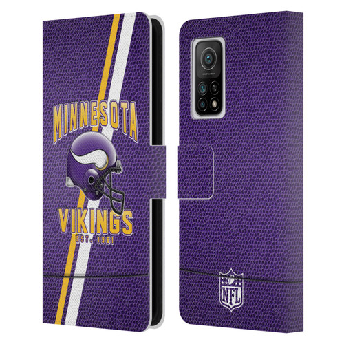 NFL Minnesota Vikings Logo Art Football Stripes Leather Book Wallet Case Cover For Xiaomi Mi 10T 5G