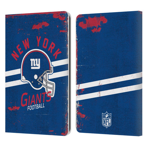 NFL New York Giants Logo Art Helmet Distressed Leather Book Wallet Case Cover For Amazon Kindle Paperwhite 1 / 2 / 3
