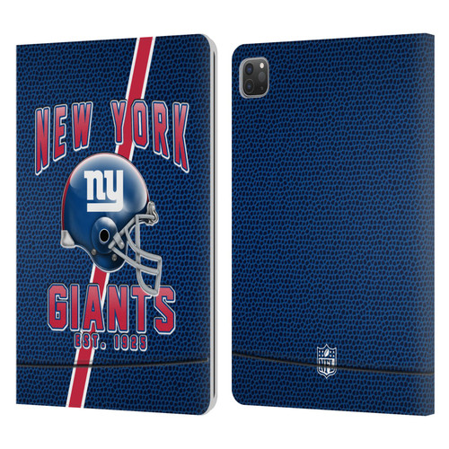 NFL New York Giants Logo Art Football Stripes Leather Book Wallet Case Cover For Apple iPad Pro 11 2020 / 2021 / 2022