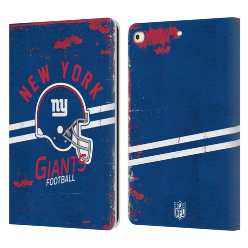 NFL New York Giants Logo Art Helmet Distressed Leather Book Wallet Case Cover For Apple iPad 9.7 2017 / iPad 9.7 2018