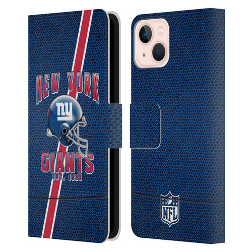NFL New York Giants Logo Art Football Stripes Leather Book Wallet Case Cover For Apple iPhone 13