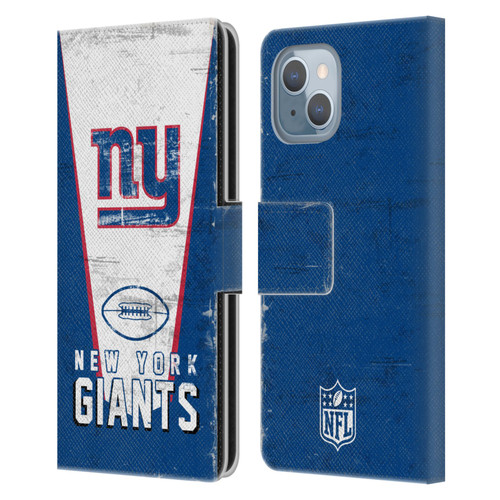 NFL New York Giants Logo Art Banner Leather Book Wallet Case Cover For Apple iPhone 14