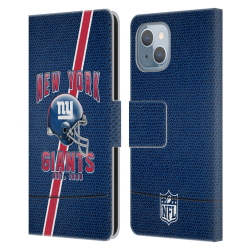 NFL New York Giants Logo Art Football Stripes Leather Book Wallet Case Cover For Apple iPhone 14