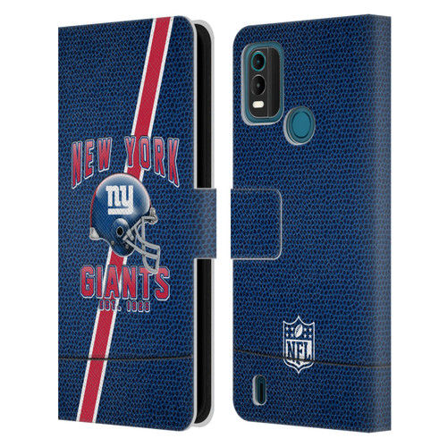 NFL New York Giants Logo Art Football Stripes Leather Book Wallet Case Cover For Nokia G11 Plus