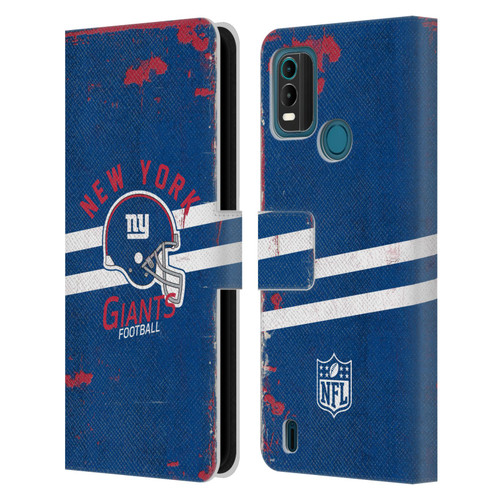 NFL New York Giants Logo Art Helmet Distressed Leather Book Wallet Case Cover For Nokia G11 Plus