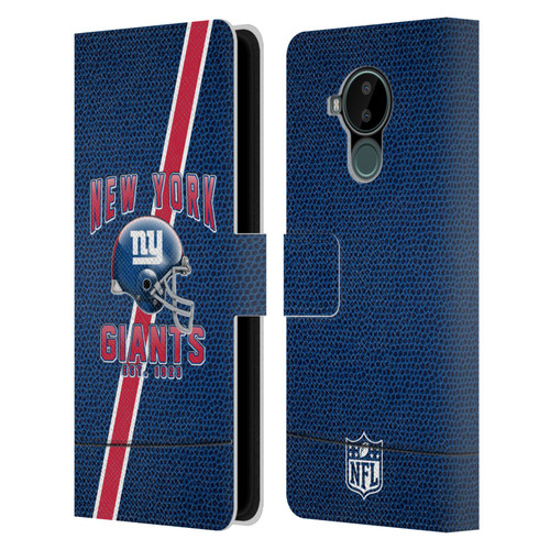 NFL New York Giants Logo Art Football Stripes Leather Book Wallet Case Cover For Nokia C30