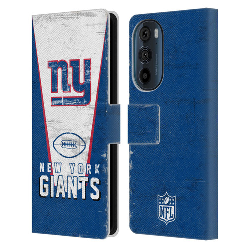 NFL New York Giants Logo Art Banner Leather Book Wallet Case Cover For Motorola Edge 30