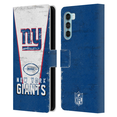 NFL New York Giants Logo Art Banner Leather Book Wallet Case Cover For Motorola Edge S30 / Moto G200 5G